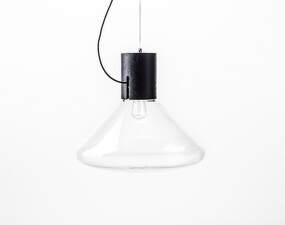 Závesná lampa Muffins WOOD 05P PC865, clear / black stained oak