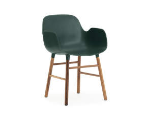 Stolička Form s podpierkami rúk, green/walnut