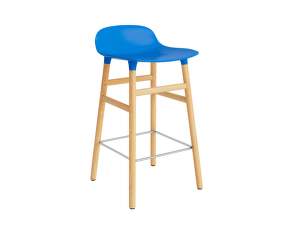Barová stolička Form 65 cm, bright blue/oak
