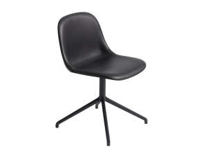 Stolička Fiber Side Chair Swivel Base, black leather