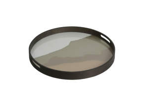 Podnos Glass Tray Round S, sand wabi sabi