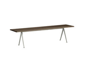Lavica Pyramid Bench 12 190 cm, beige powder coated steel / smoked solid oak