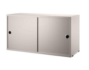 Komoda String Cabinet With Sliding Doors 78x30, beige