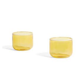 Set dvoch pohárov Tint, light yellow w. white rim