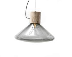 Závesná lampa Muffins WOOD 07 PC865, smoke grey / natural waxed oak