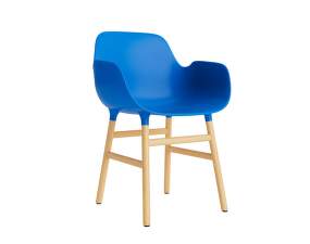 Stolička Form s podpierkami rúk, bright blue/oak