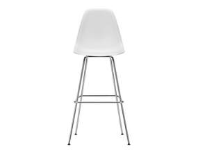 Barová stolička Eames Plastic High, cotton white/chrome