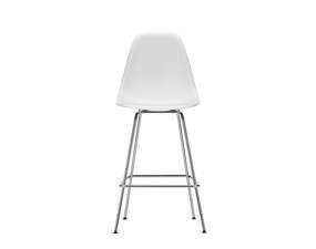 Barová stolička Eames Plastic Low, cotton white/chrome