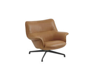Kreslo Doze Lounge Chair Low Swivel, Refine Leather Cognac / anthracite black
