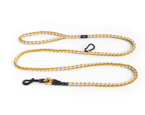 Nastaviteľné vodítko Dogs Leash Braided, off-white/ochre