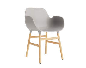 Stolička Form s podrúčkami, warm grey/oak