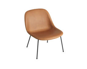 Stolička Fiber Lounge Chair Tube Base, cognac leather / black