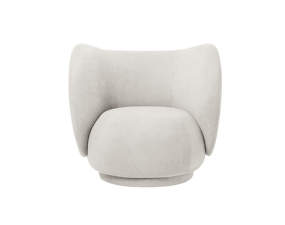 Lounge chair Rico bouclé, off-white