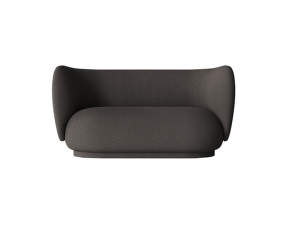 Sofa Rico bouclé, 2–seater, warm dark grey