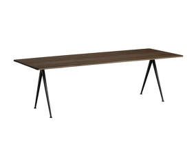 Jedálenský stôl Pyramid Table 02, 250 x 85 x 74 cm, black powder coated steel / smoked solid oak
