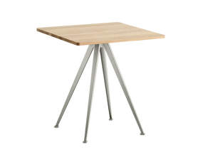 Kaviarenský stolík Pyramid Table 21, 70 x 70 x 74 cm, beige powder coated steel / matt lacquered solid oak