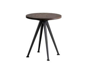 Odkládací stolík Pyramid Coffee Table 51, Ø45,5 x 44 cm, black powder coated steel / smoked solid oak