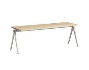 Lavica Pyramid Bench 11 140 cm, beige powder coated steel / matt lacquered solid oak