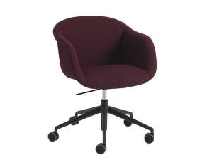 Stolička Fiber Soft Armchair Swivel Base w. Gas Lift, Castors and Tilt, Vidar 693 / anthracite black