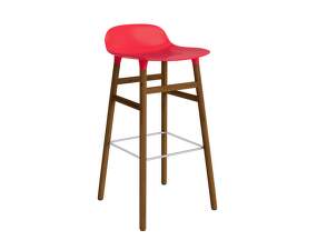 Barová stolička Form 75 cm, bright red/walnut