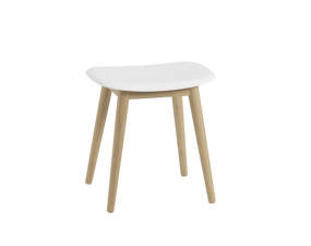 Stolička Fiber Stool Wood Base, natural white/oak