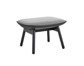 Ottoman Uchiwa, black lacquered solid oak, Steelcut Trio 124/Sierra SI1001