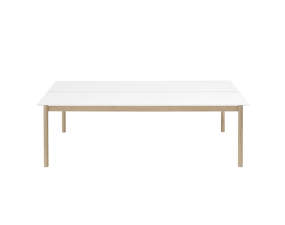 Stôl Linear System Table, White Laminate/White ABS/Oak