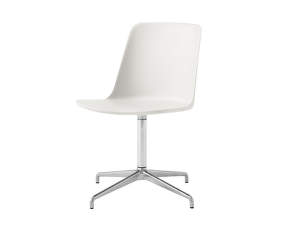 Kancelárska stolička Rely HW11, polished aluminium/white