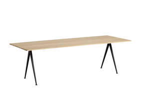 Jedálenský stôl Pyramid Table 02, 250 x 85 x 74 cm, black powder coated steel / matt lacquered solid oak