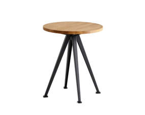 Odkládací stolík Pyramid Coffee Table 51, Ø45,5 x 44 cm, black powder coated steel / oiled solid oak