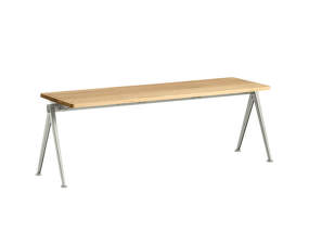 Lavica Pyramid Bench 11 140 cm, beige powder coated steel / clear lacquered solid oak