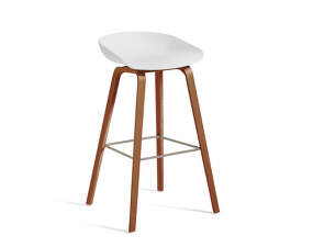 Barová stolička AAS 32 High Lacquered Walnut Veneer, white