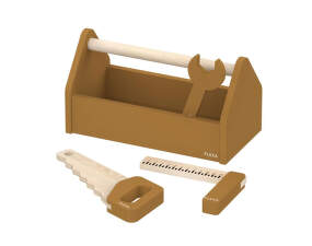 Detský box s drevenými nástrojmi Play Toolbox, mustard