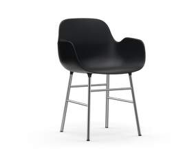 Stolička Form s podpierkami rúk, black/chrome