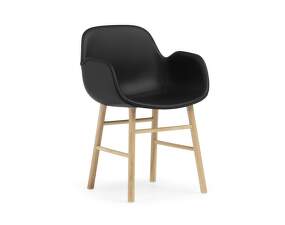 Stolička Form s podpierkami rúk čalúnená, Ultra Leather/oak
