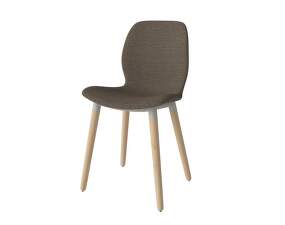 Jedálenská stolička Seed Wood Upholstered, white pigmented oak / Memory dark beige