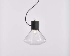 Závesná lampa Muffins WOOD 07 PC986, clear / black stained oak