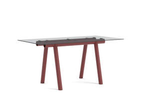 Stôl Boa 220x110x105 cm, barn red / clear glass
