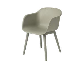 Stolička Fiber Armchair Wood Base, dusty green