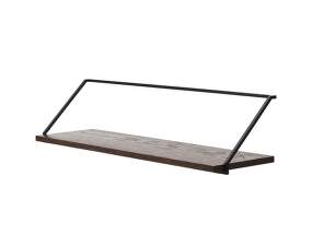 Polica Rail Shelf, black steel / dark stained oak