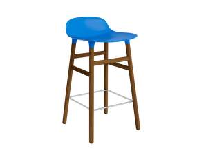 Barová stolička Form 65 cm, bright blue/walnut