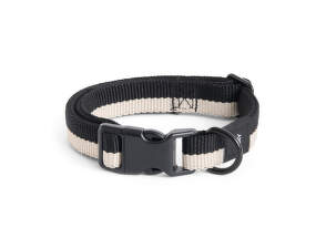 Obojok pre psa Dogs Collar Flat S/M, black/white
