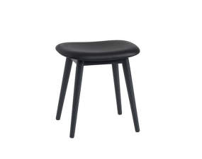 Stolička Fiber Stool Wood Base, black leather