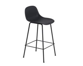Barová stolička Fiber Stool 65cm s opierkou, Tube Base, black