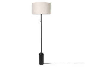 Stojacia lampa Gravity, black marble/canvas shade