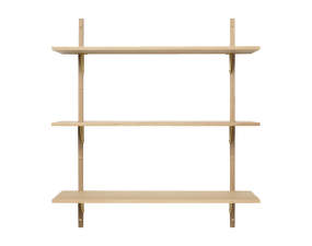 Polica Sector Shelf L/L, natural oak/brass