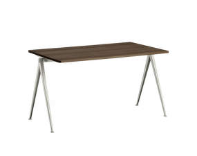 Pracovný stôl Pyramid Table 01, 140 x 75 x 74cm, beige powder coated steel / smoked solid oak