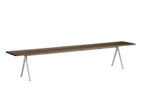 Lavica Pyramid Bench 12 250 cm, beige powder coated steel / smoked solid oak