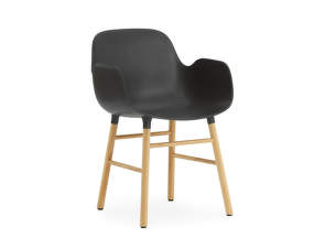 Stolička Form s podpierkami rúk, black/oak