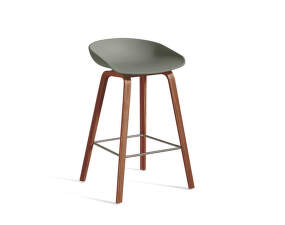 Barová stolička AAS 32 Low Lacquered Walnut Veneer, dusty green